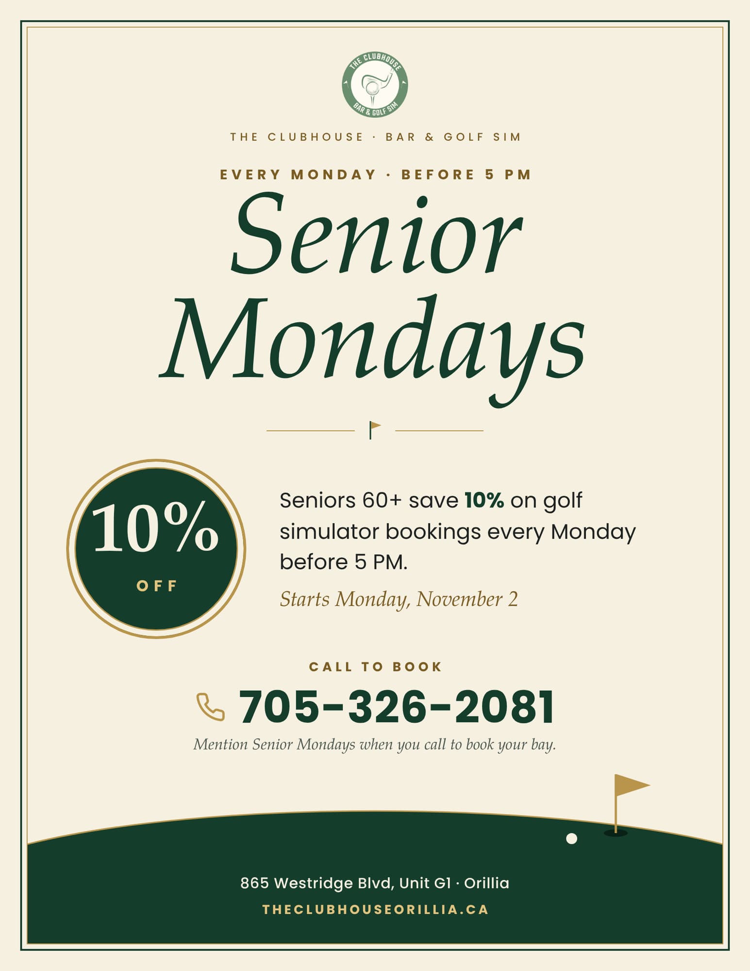 Senior Mondays flyer